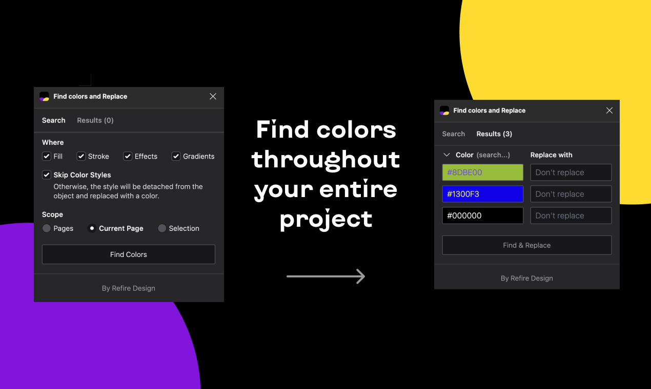 Find Colors and Replace for Figma 🪄🎨 gallery image