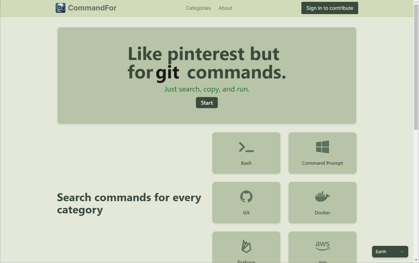 startuptile CommandFor-Pinterest for CLI Commands