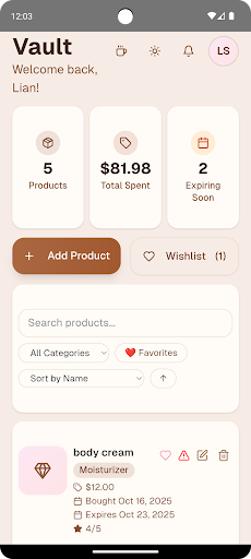 Beauty Vault - Main screenshot showing features and interface