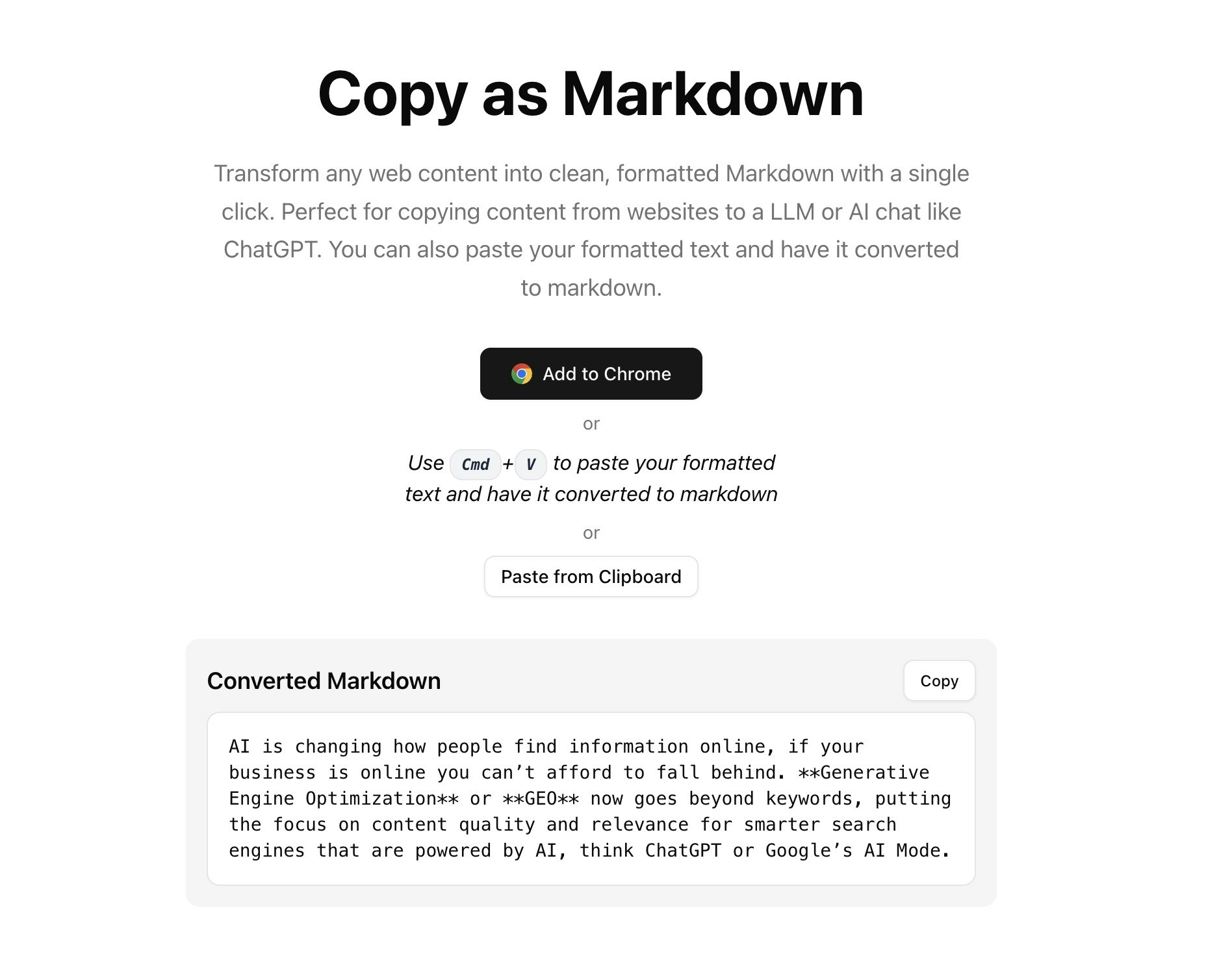 Kopieer als markdown - Converteer tekst naar Markdown voor LLMS zoals Chatgpt media 3