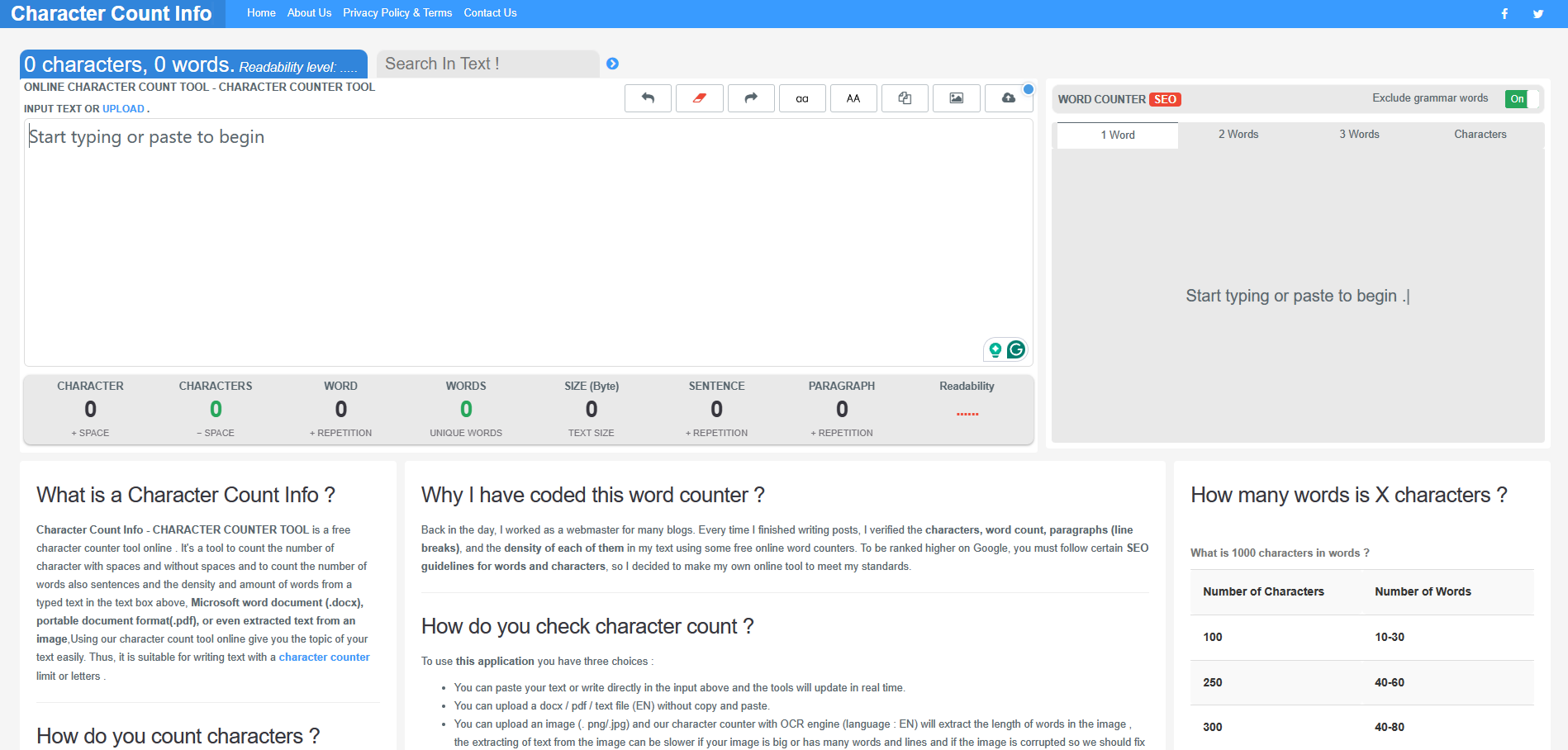 Character Count Info media 2