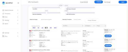 QuickPod GPU and CPU Rentals gallery image