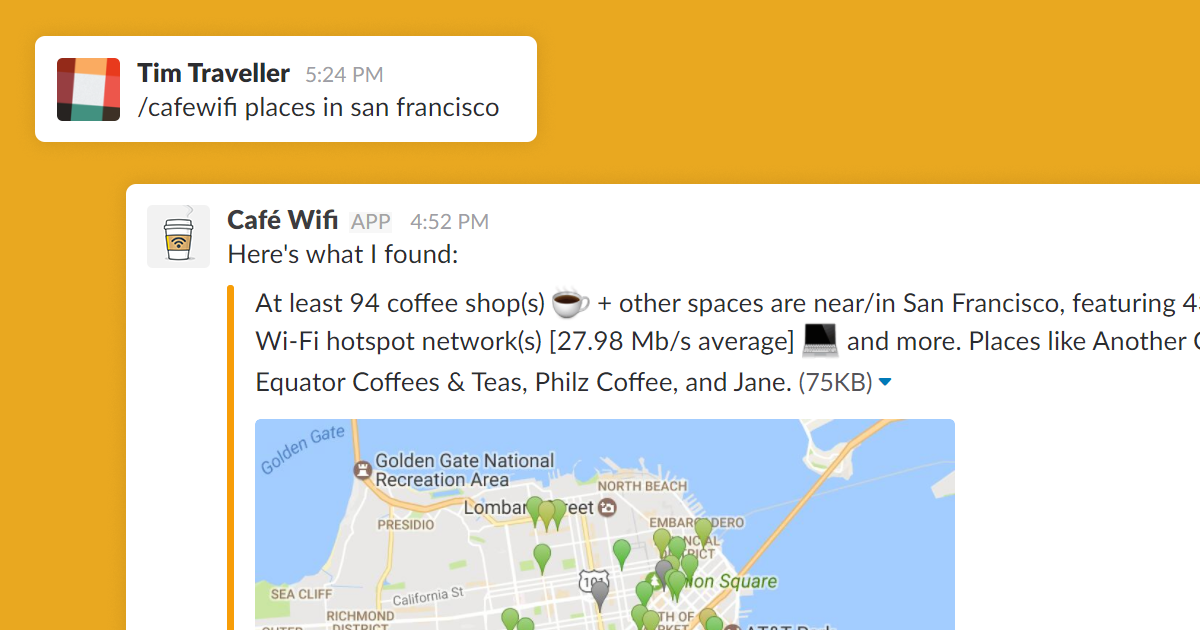 Café Wifi Bot for Slack + Messenger gallery image