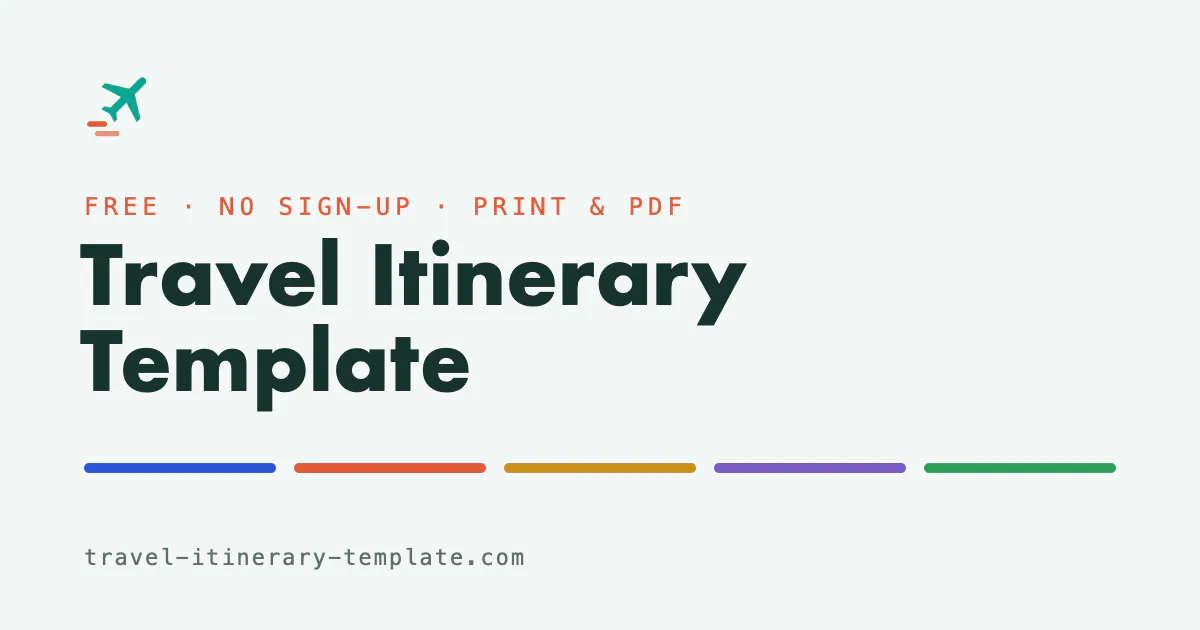 Travel Itinerary Template gallery image