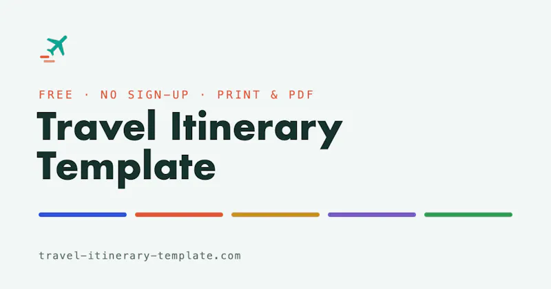 Travel Itinerary Template screenshot 1
