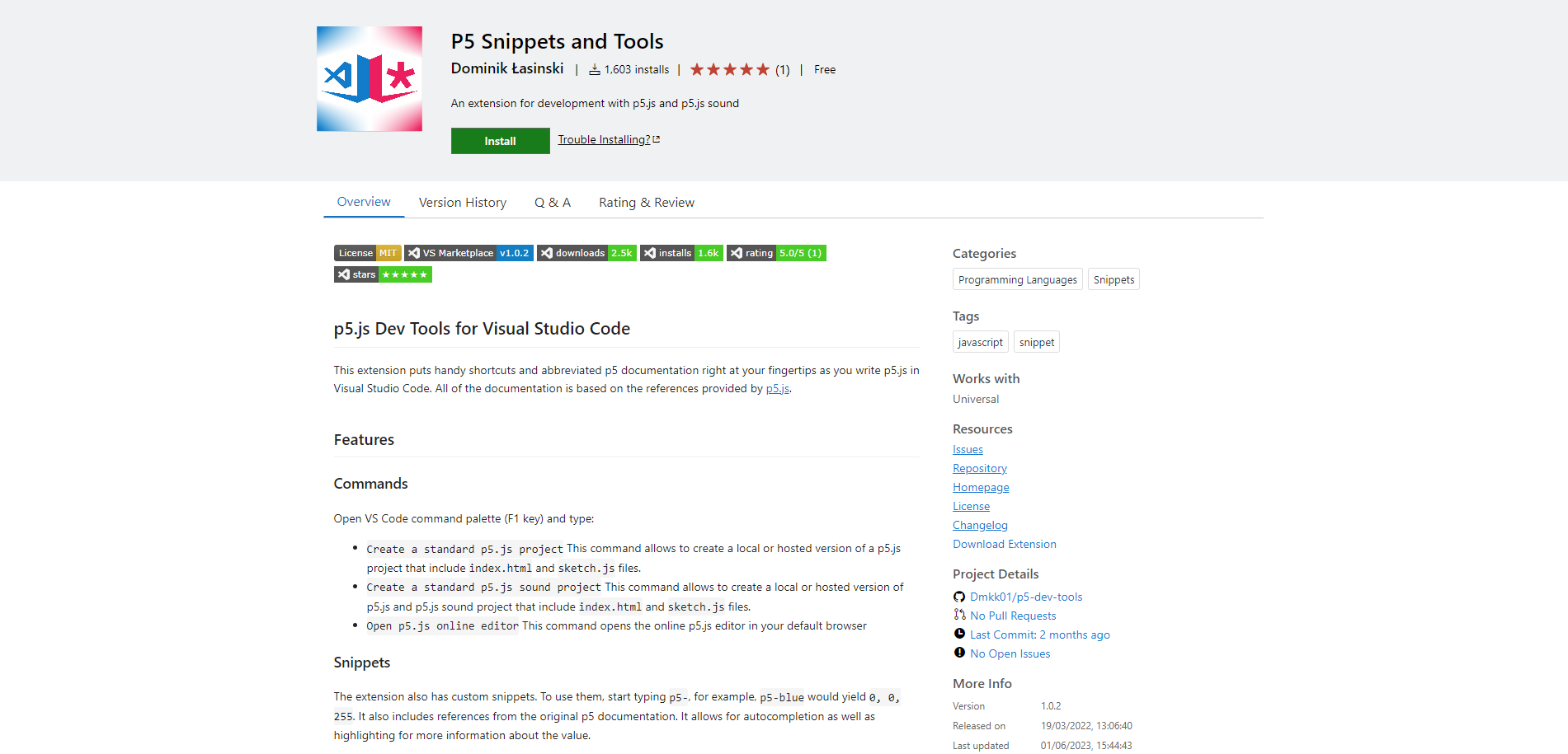 P5 स्निपेट और उपकरण - P5.js और p5.js ध्वनि के साथ विकास के लिए एक विस्तार मीडिया 1