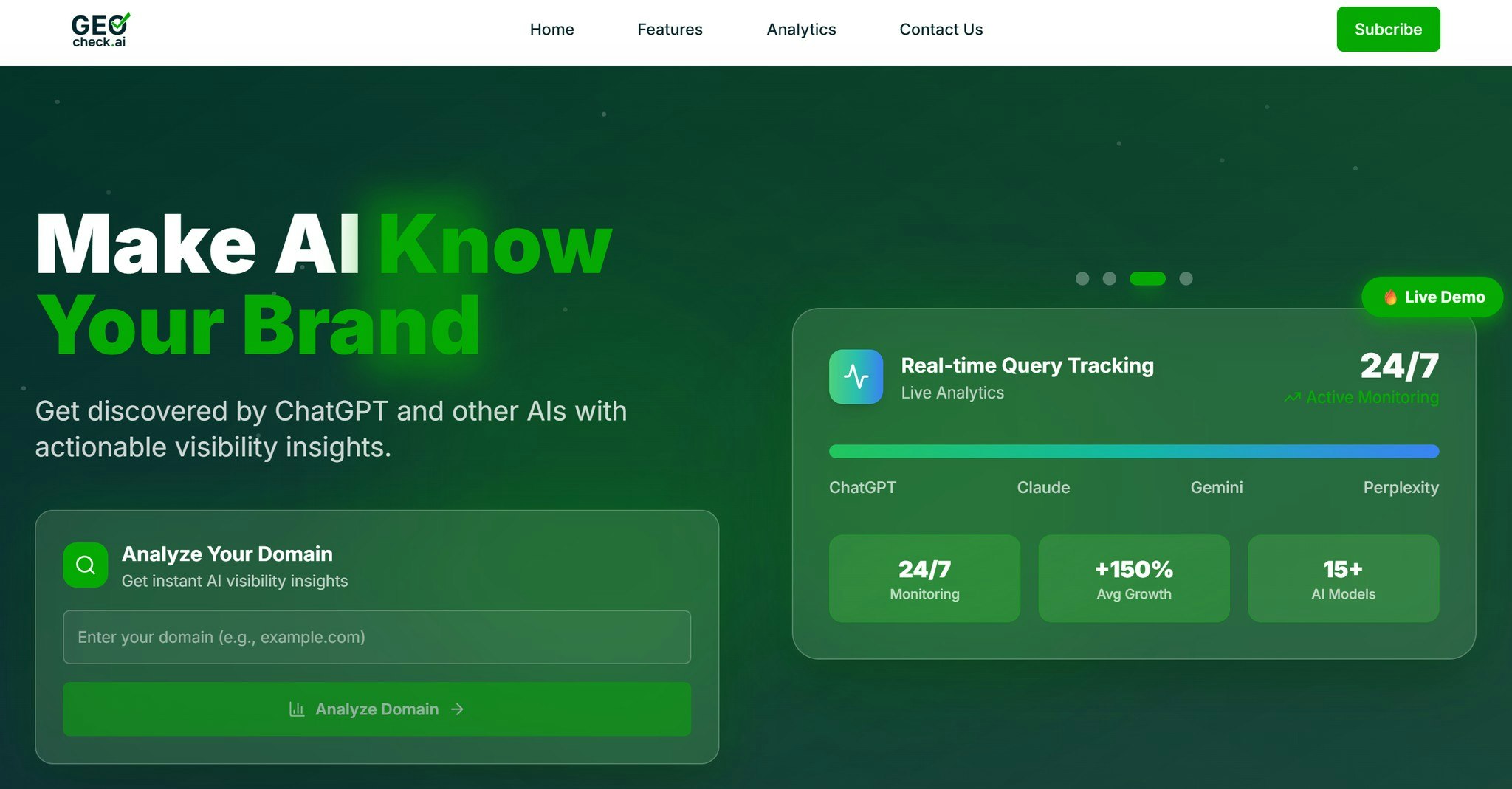 Mídia 2 de GEOcheck.ai - Tenha sua marca descoberta na era da IA Search