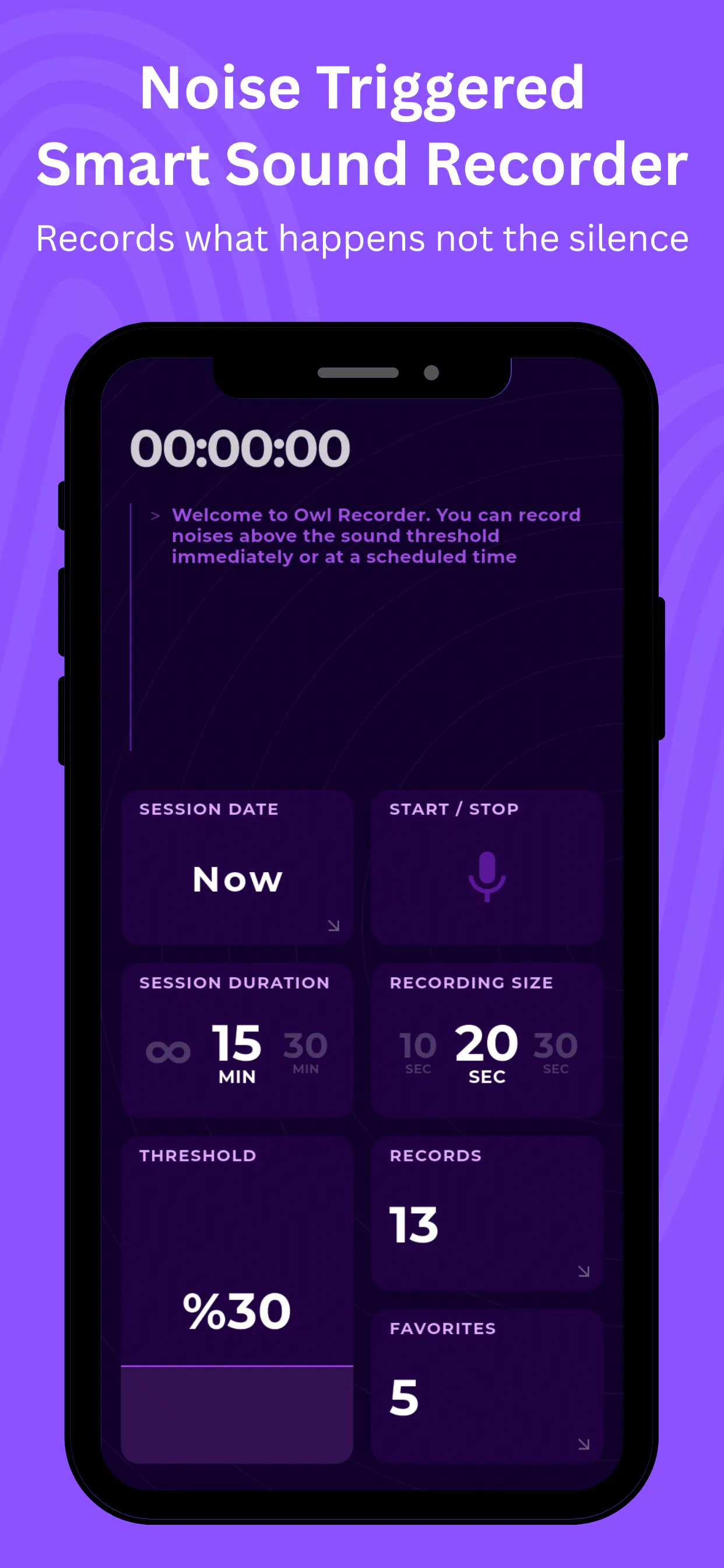 Peak Sound Recorder : Owl Recorder screenshot