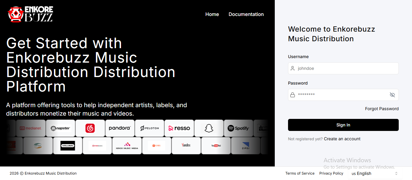 EnkoreBuzz Music Distribution Platform gallery image