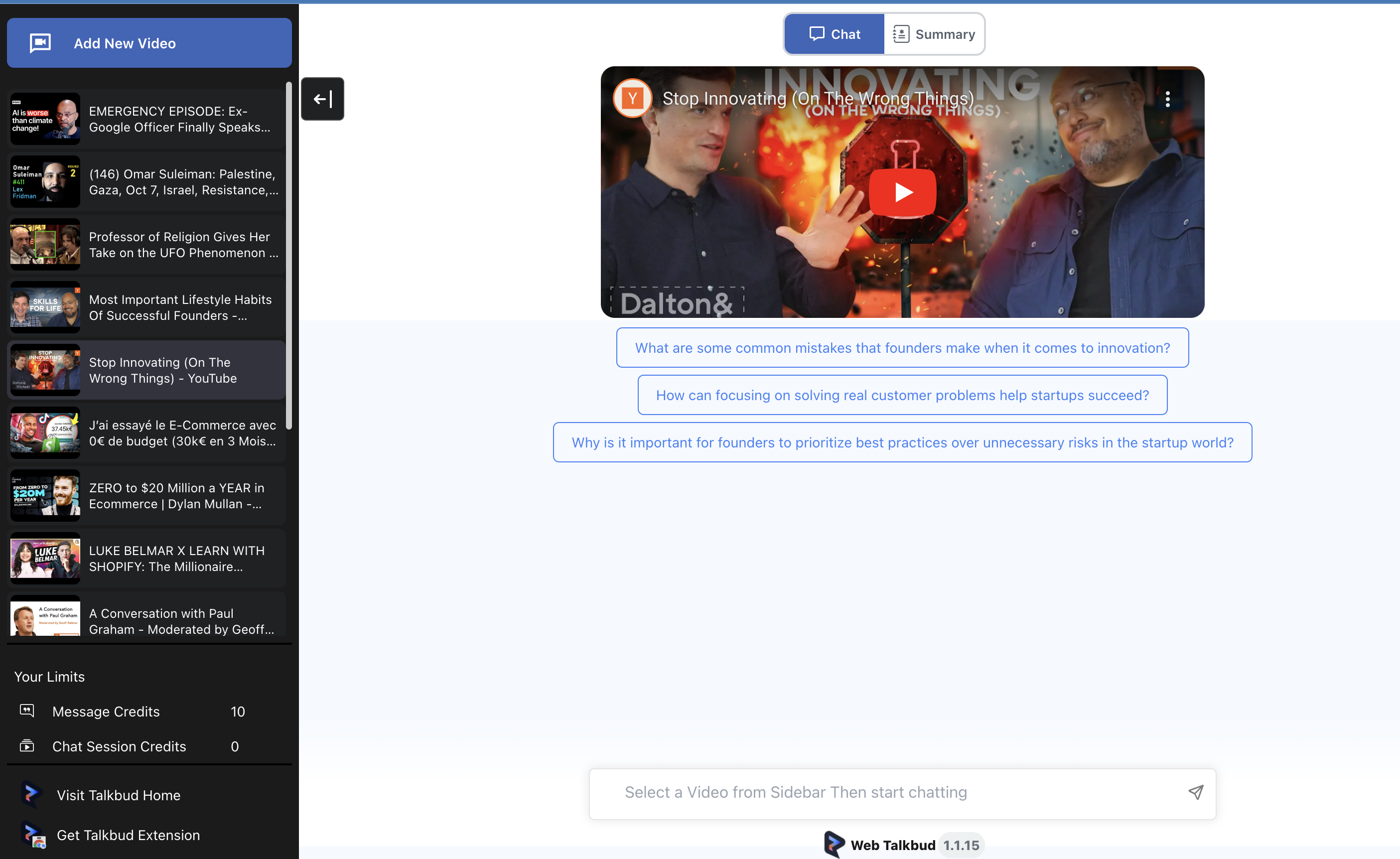 Web Talkbud - Produktivität, Hinweis, YouTube -Zusammenfassung Medien 2