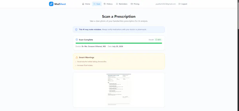 MedSheet screenshot 3