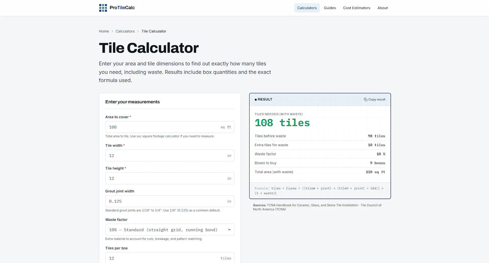 ProTileCalc screenshot 3