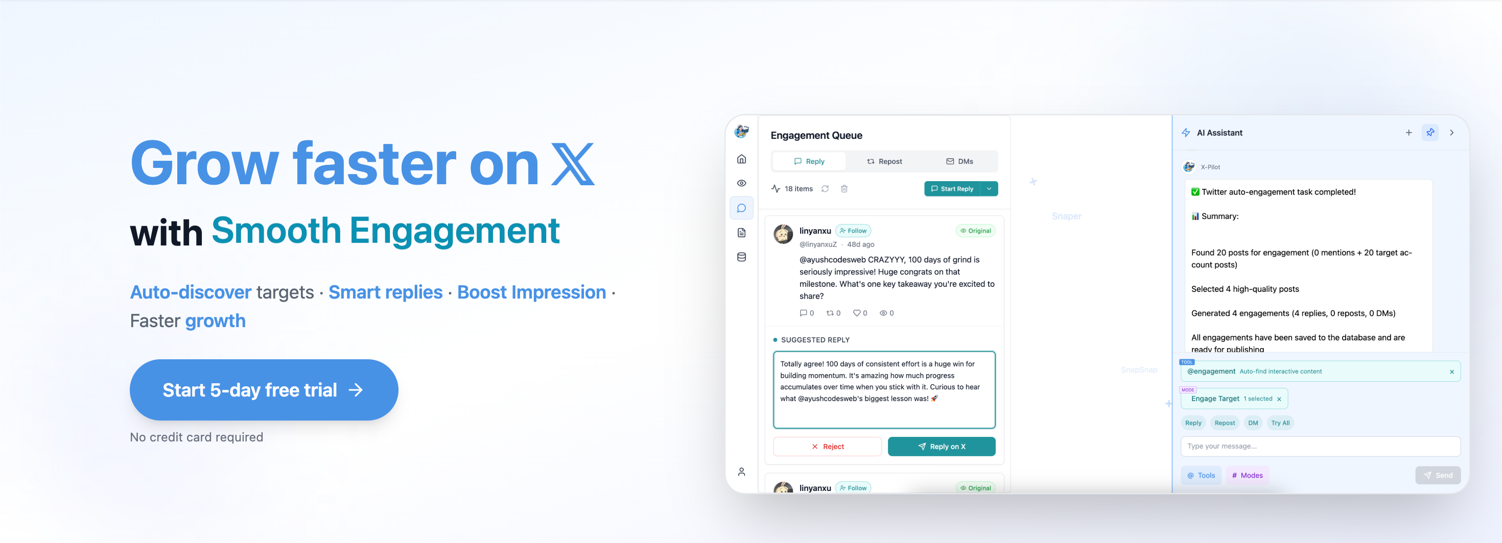 X Pilot - Main screenshot showing features and interface