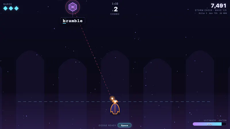Keywraith — typing game, type to kill screenshot 2