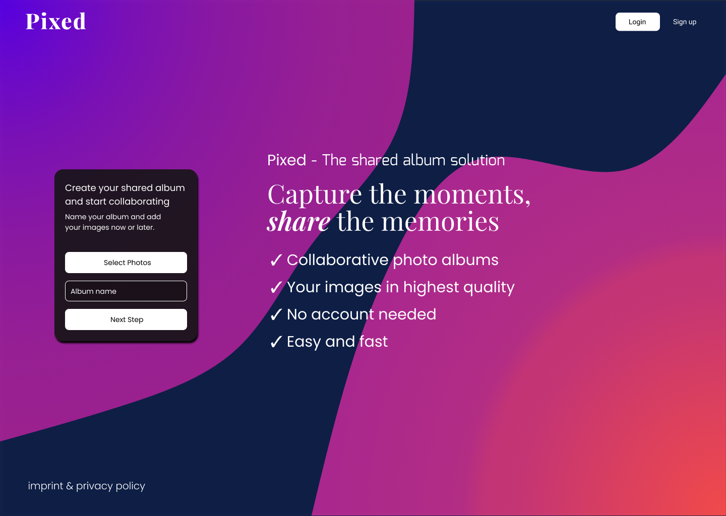 Média Pixé - Moyenne facile de partager des photos dans des albums collaboratifs 1