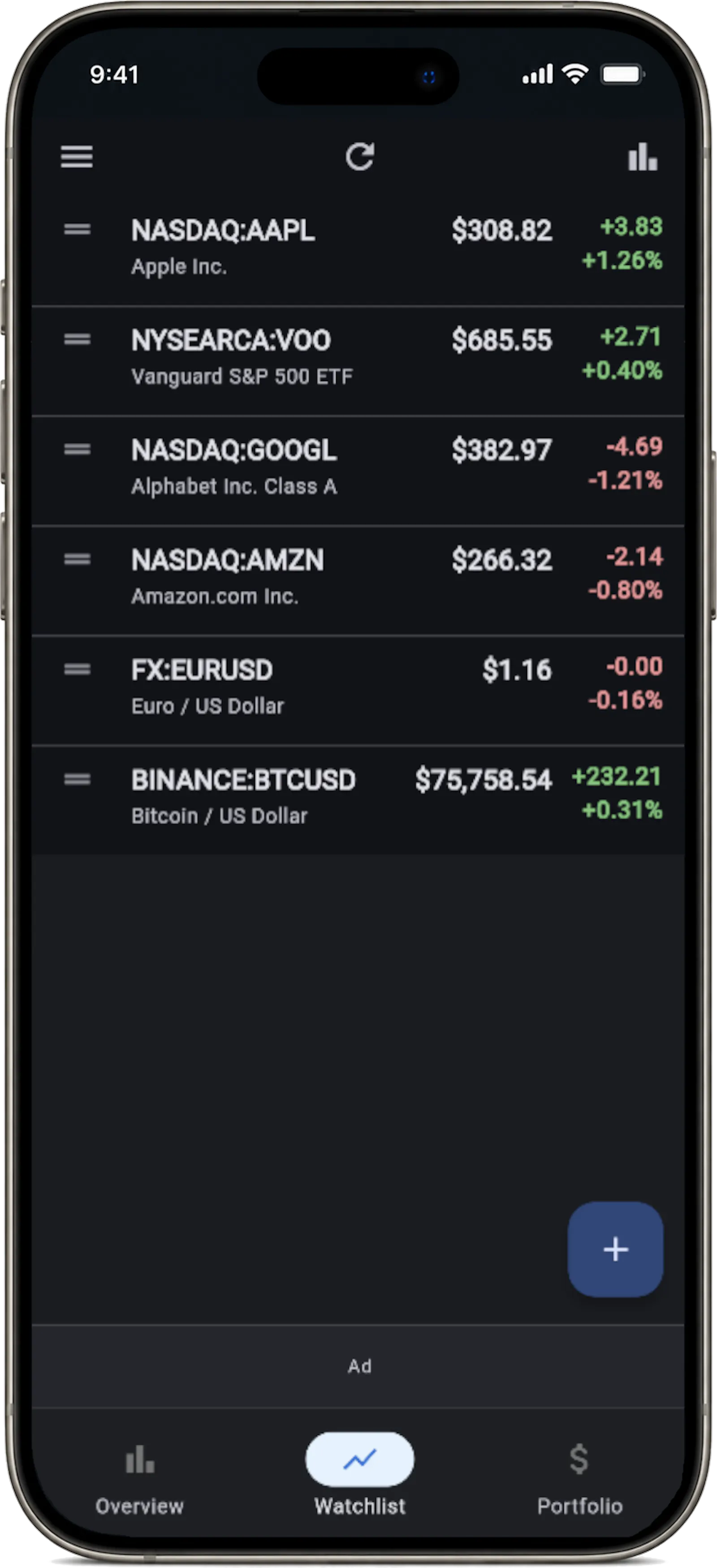 Arcadia – portfolio and dividends screenshot 3