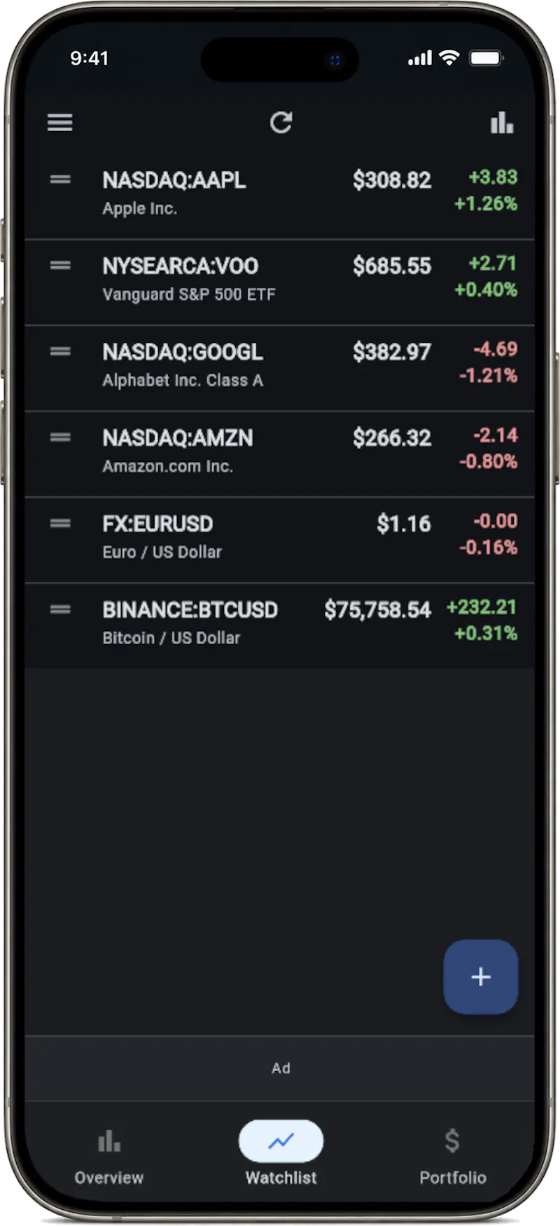 Arcadia – portfolio and dividends screenshot 3