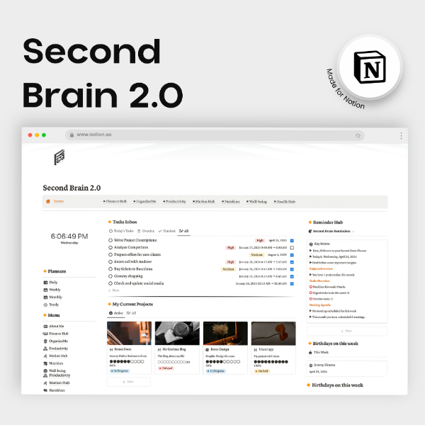 Second Brain 2.0 Notion Template