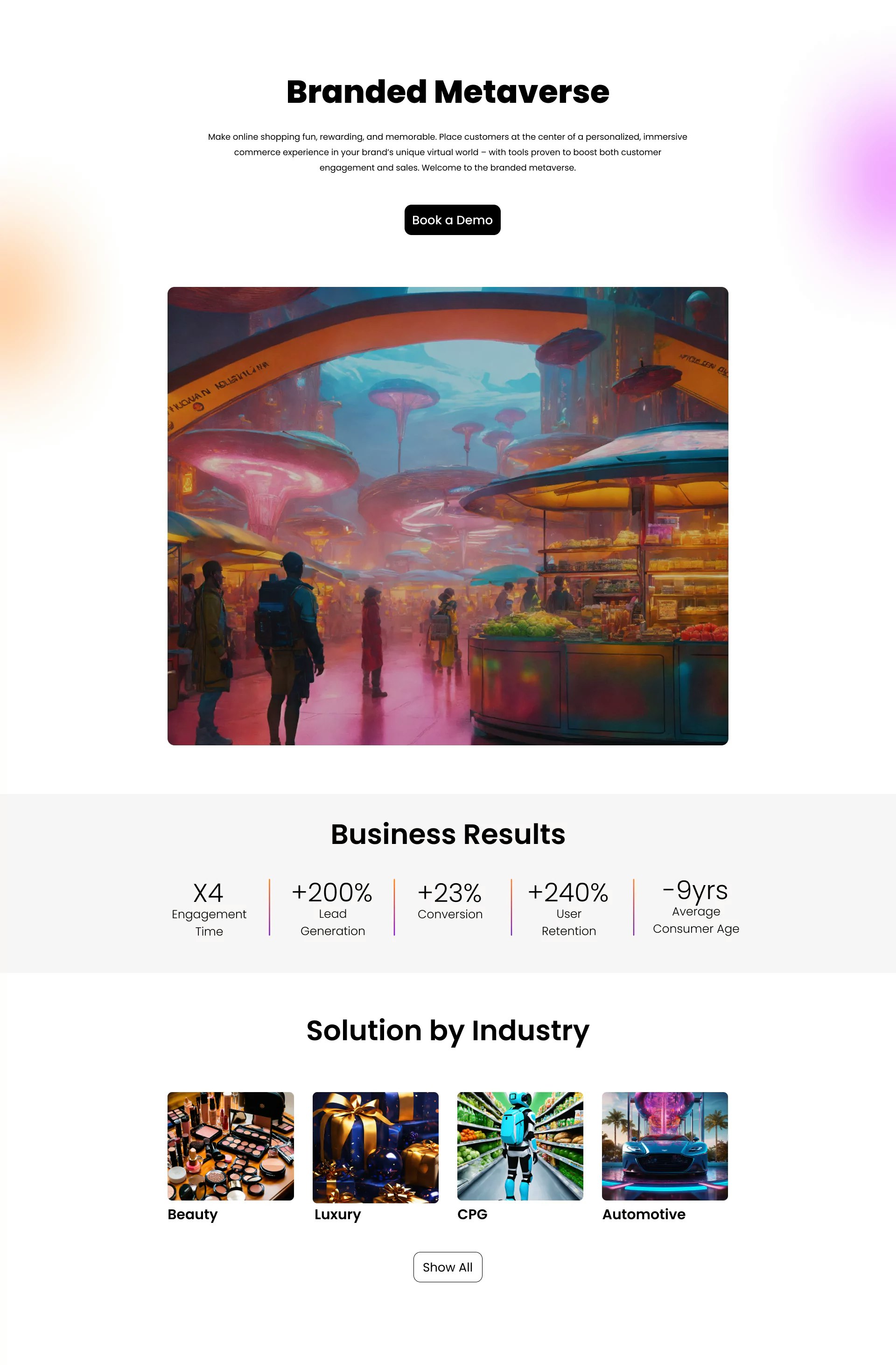 AR VR Development Company - Screenshot 2 showing product features and functionality