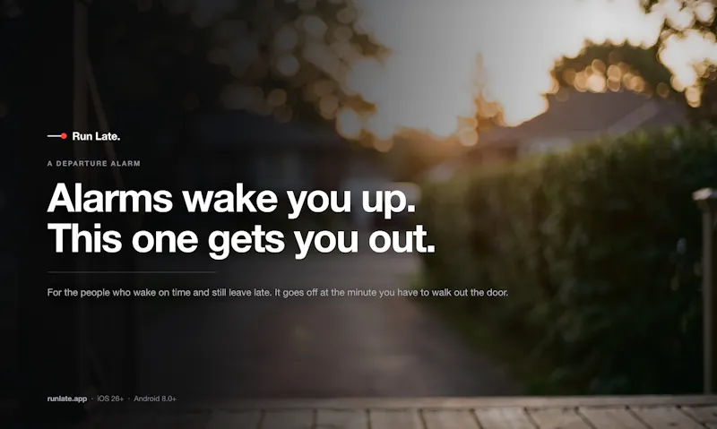 Run Late — GPS alarm clock screenshot 1