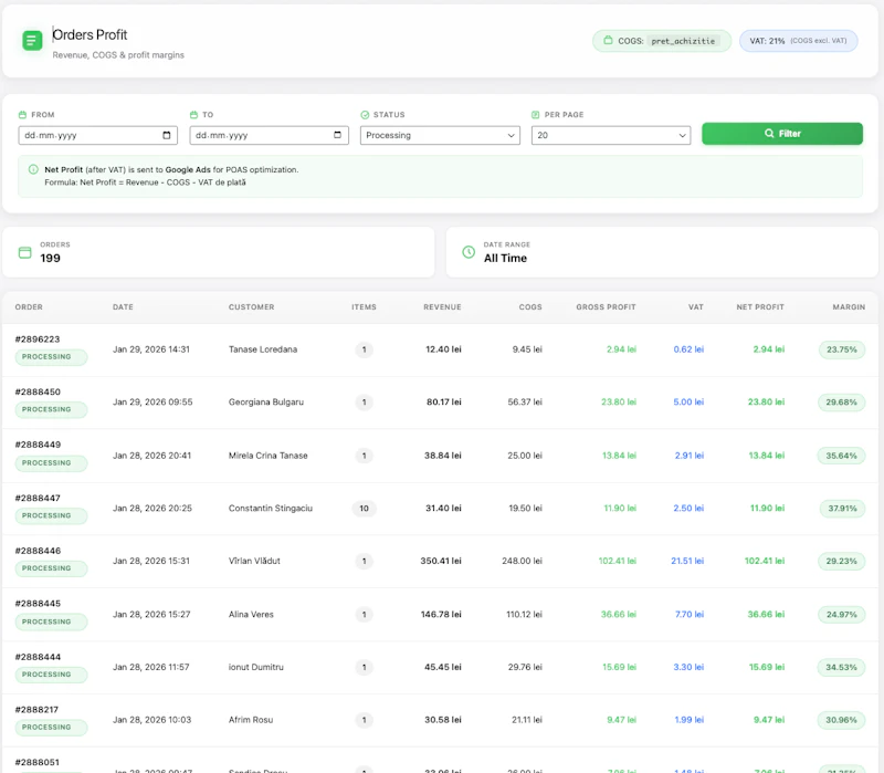 WooTrack - POAS Plugin for WooCommerce screenshot 4