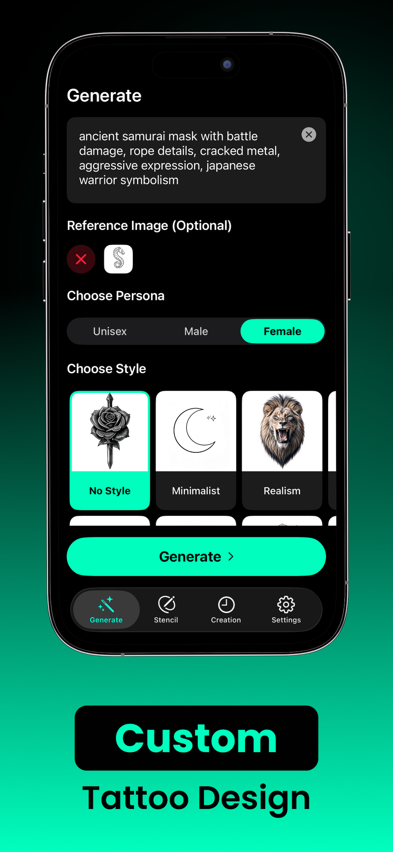 Tattoo Design Generator AI gallery image