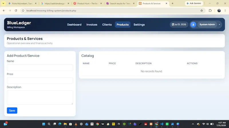 BlueLedger Invoicing System screenshot 3