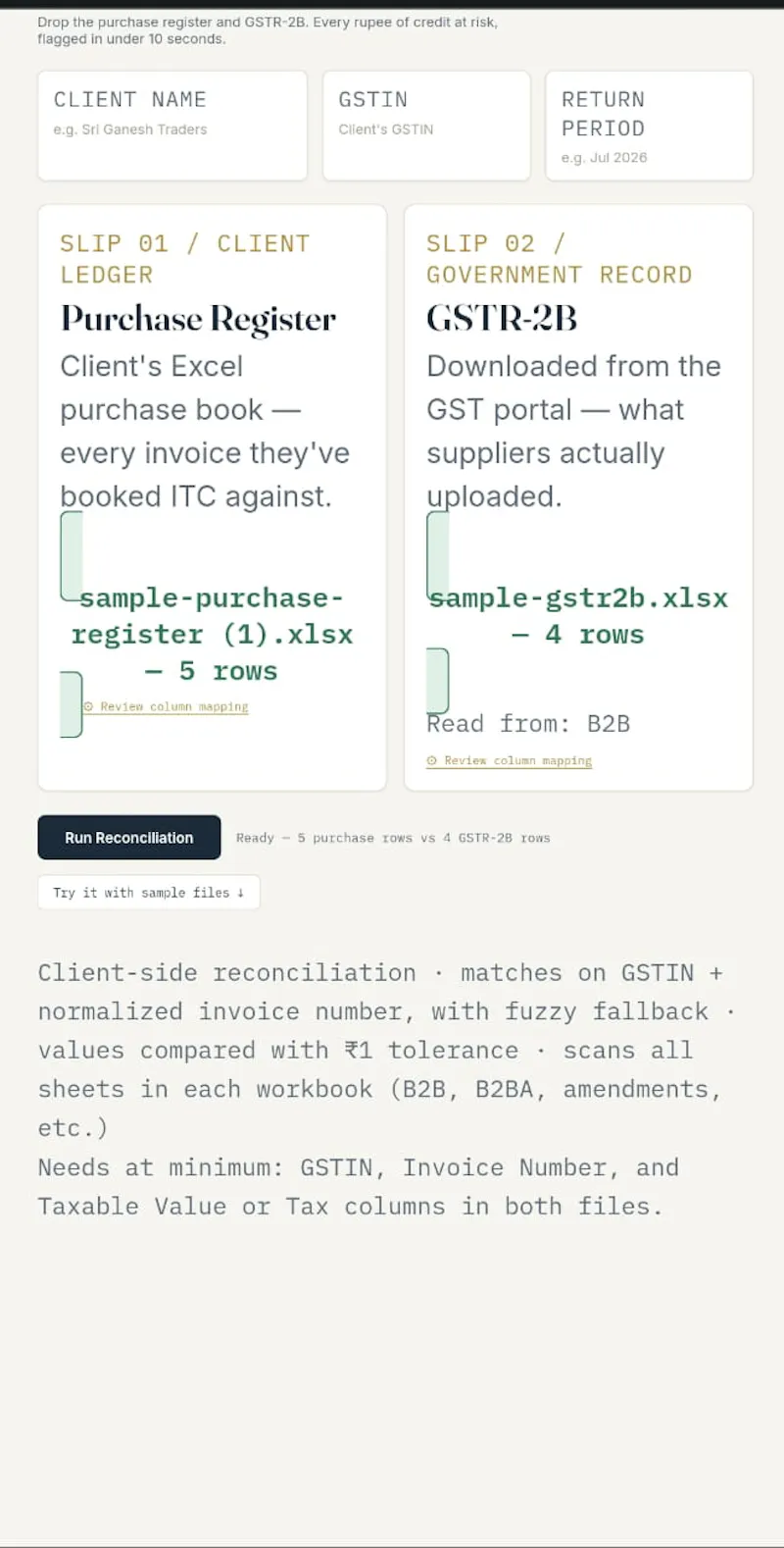 GSTR-2B Miss Match Detector screenshot 2