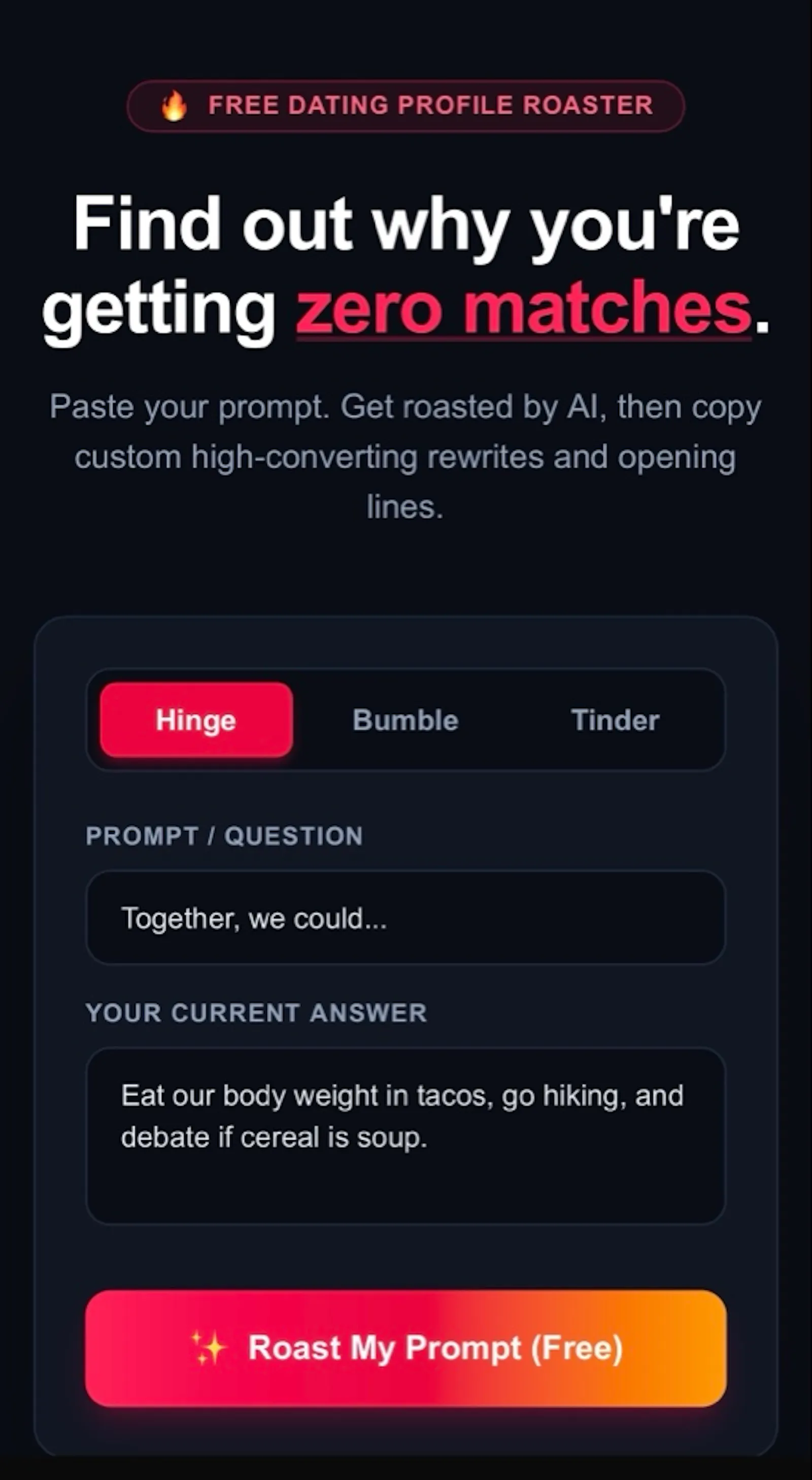 Dating Roaster screenshot 1