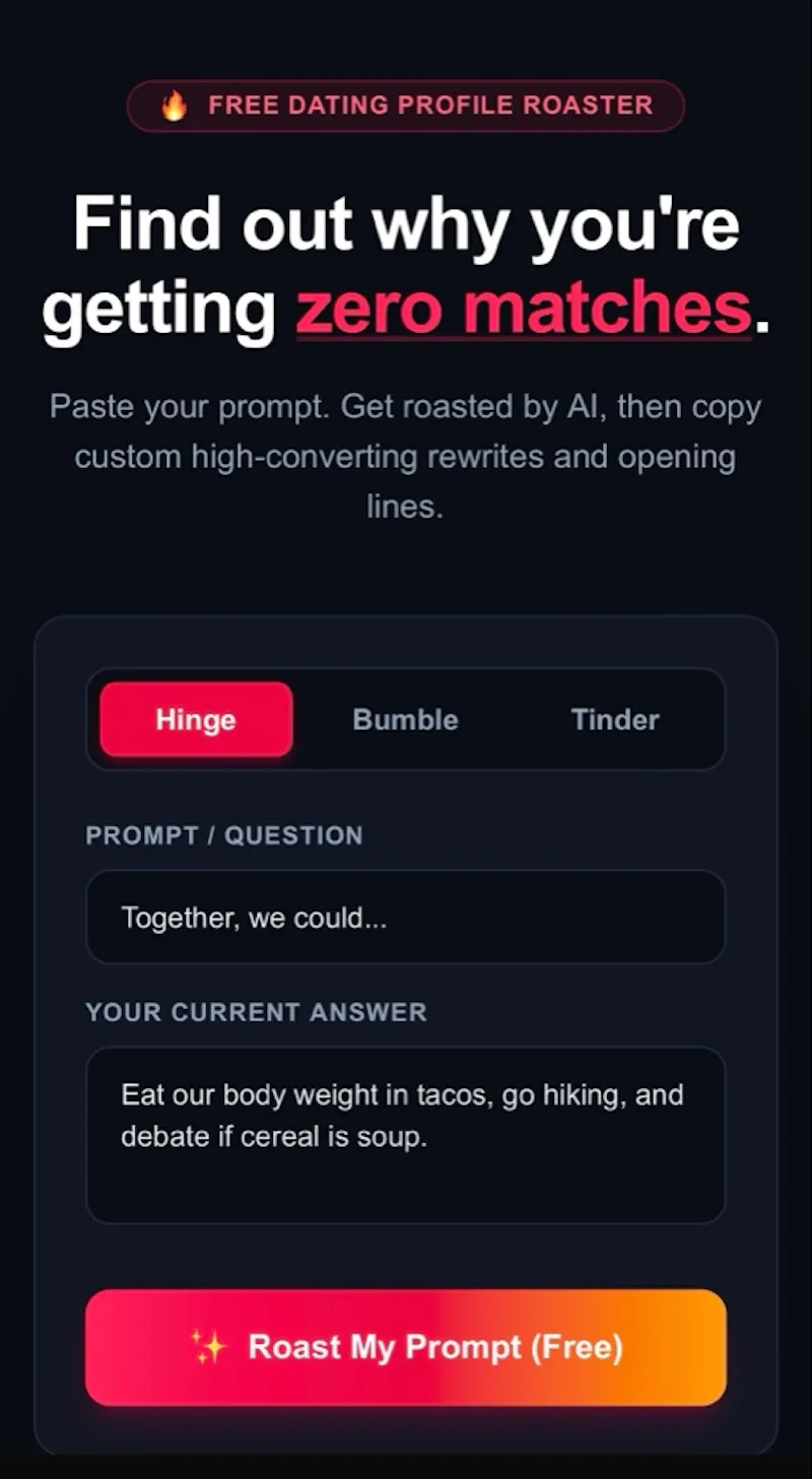 Dating Roaster screenshot 1