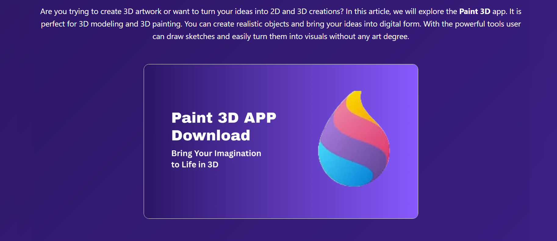 The Paint 3D gallery image