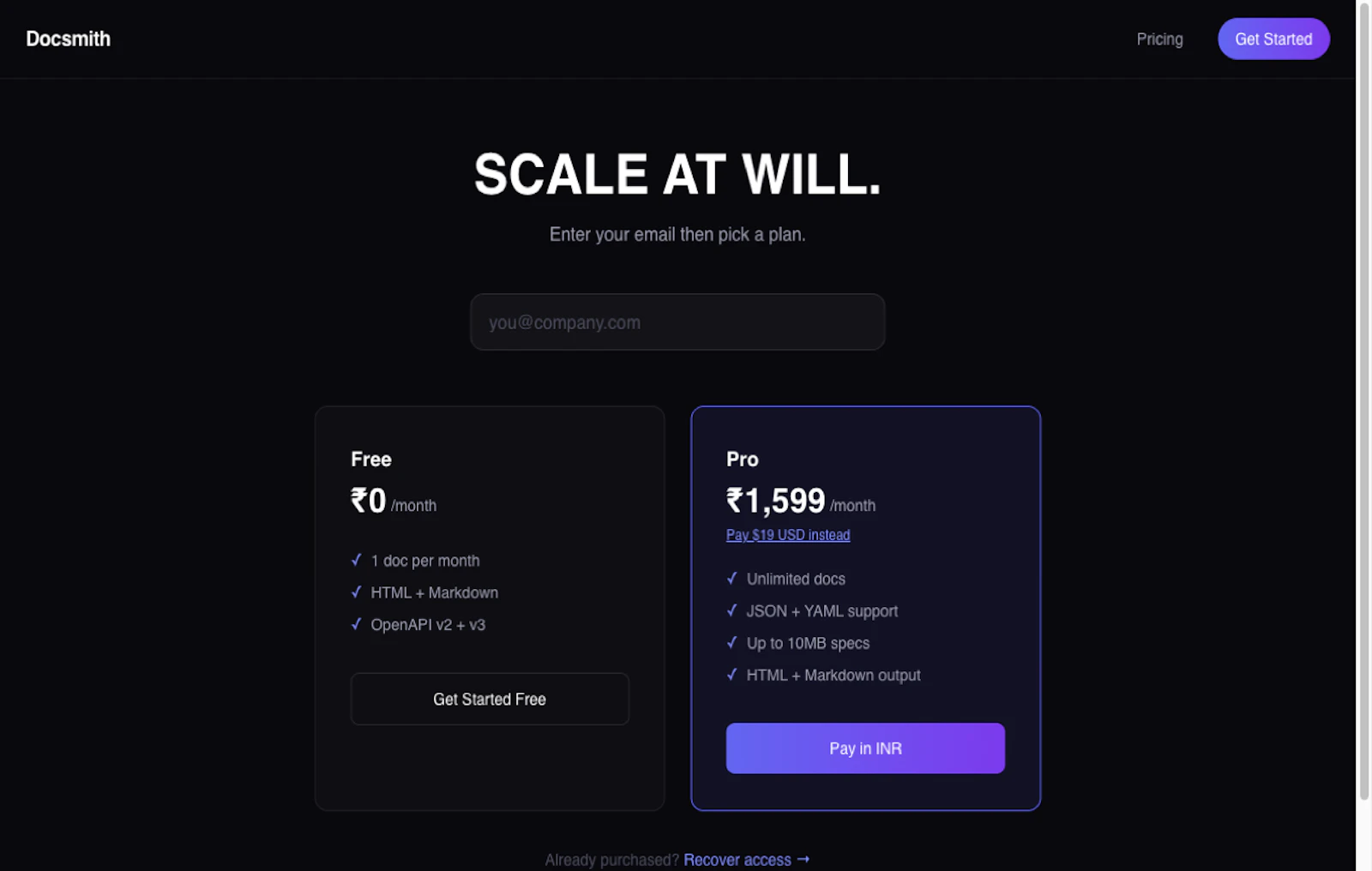 Docsmith — AI API Docs in 60 Seconds screenshot 2