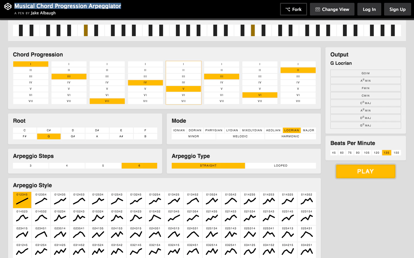 Musical Chord Progression Arpeggiator by @jake_albaugh