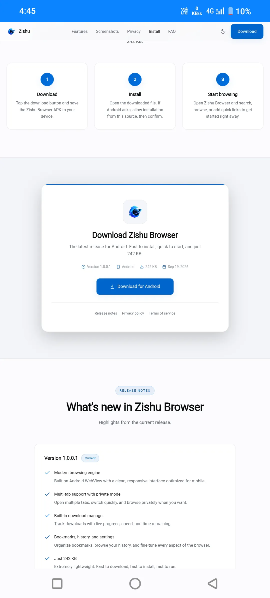 Zishu Browser - Fast, private browsing gallery image