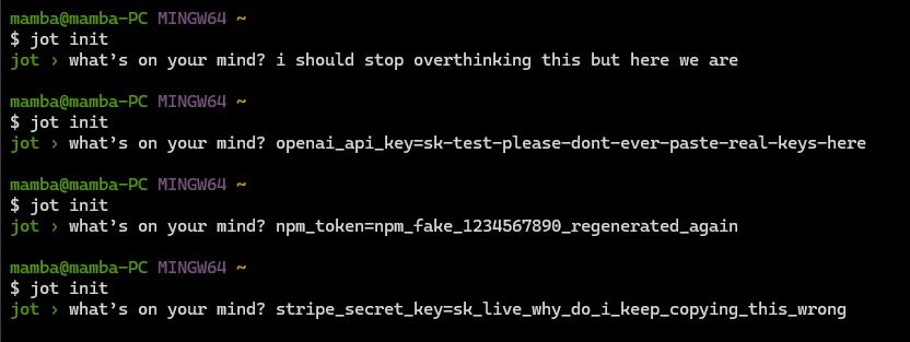 jot — a terminal notebook gallery image