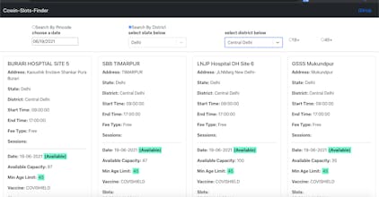Cowin-Slots-Finder gallery image