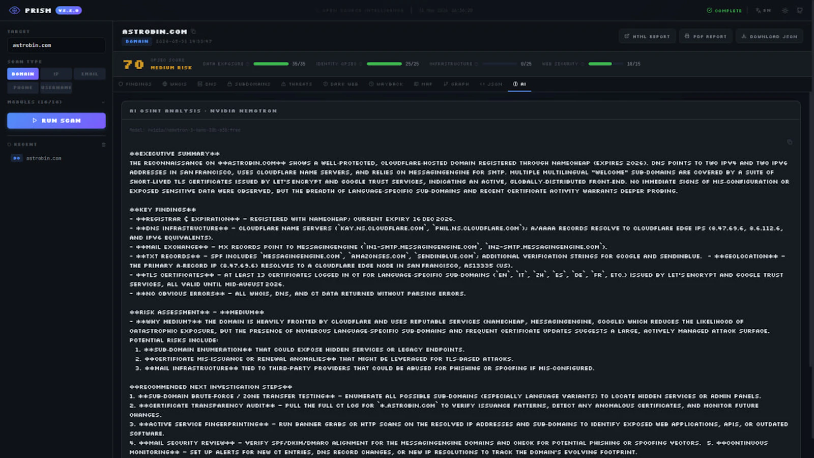 Prism - All-in-one OSINT platform screenshot 11