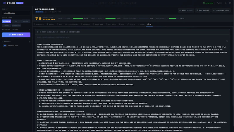 Prism - All-in-one OSINT platform screenshot 11