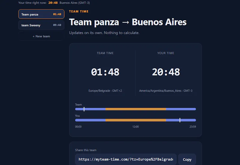 Set your team timezone screenshot 2