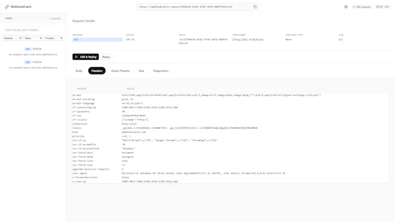 WebhookCatch screenshot 2