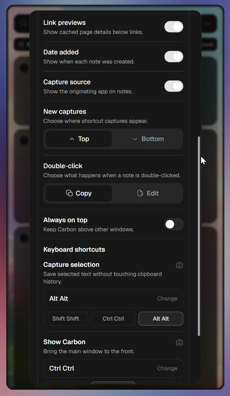 Carbon - a scratchpad app for AI work. gallery image