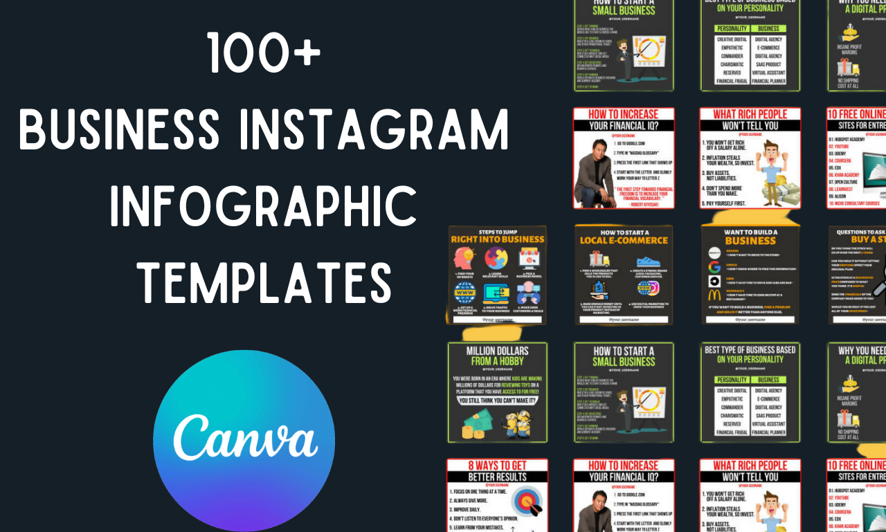 100 Business Infographics Canva Plantilla media 1