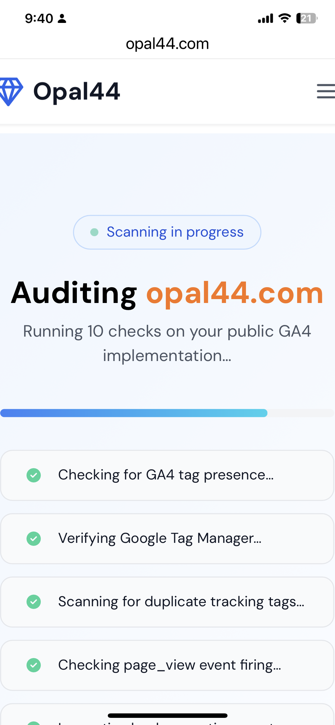 Opal44 Free Google Analytics Audit gallery image