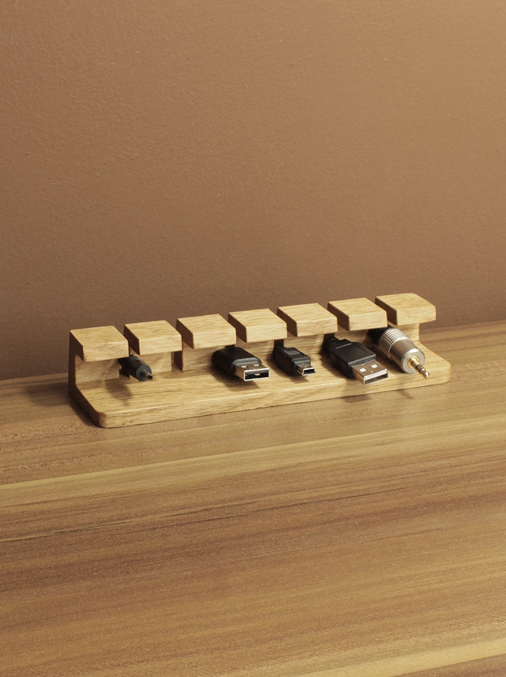 Wooden Cable and Charger Organizer gallery image