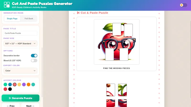 Cut And Paste Puzzles Generator screenshot 1 (video preview)