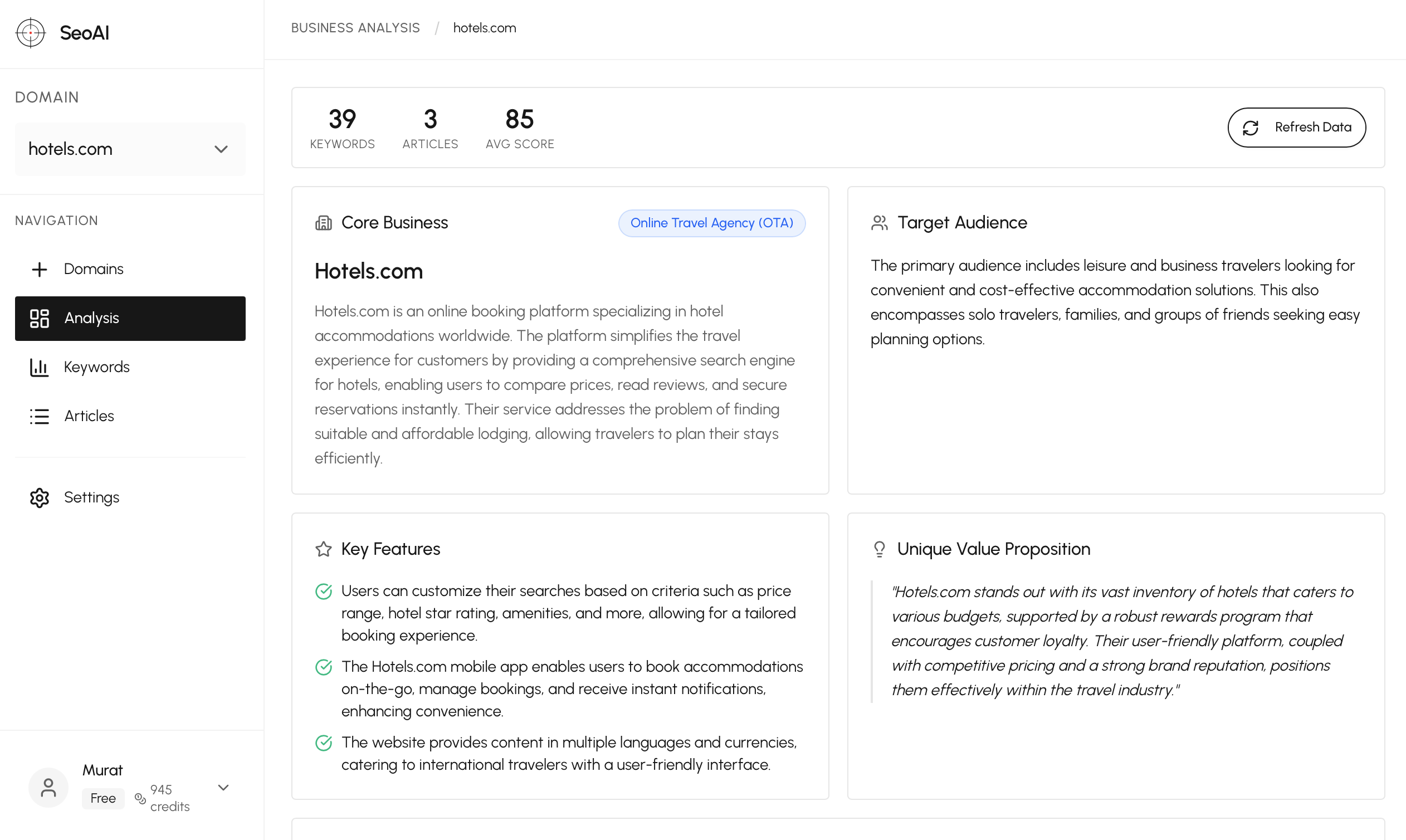 SeoAI - Screenshot 3 showing product features and functionality