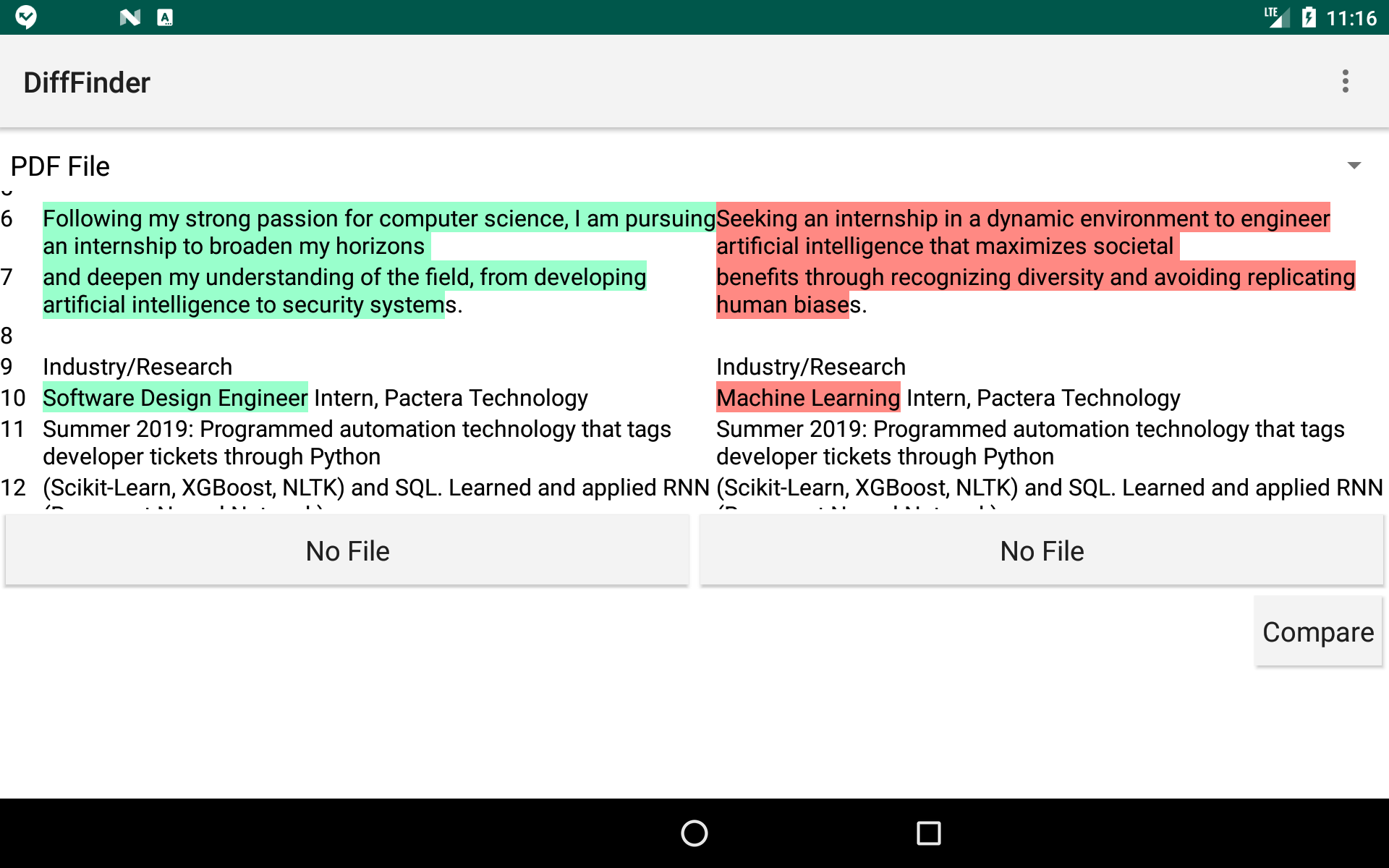 DiffFinder: Compare Files (Android) gallery image