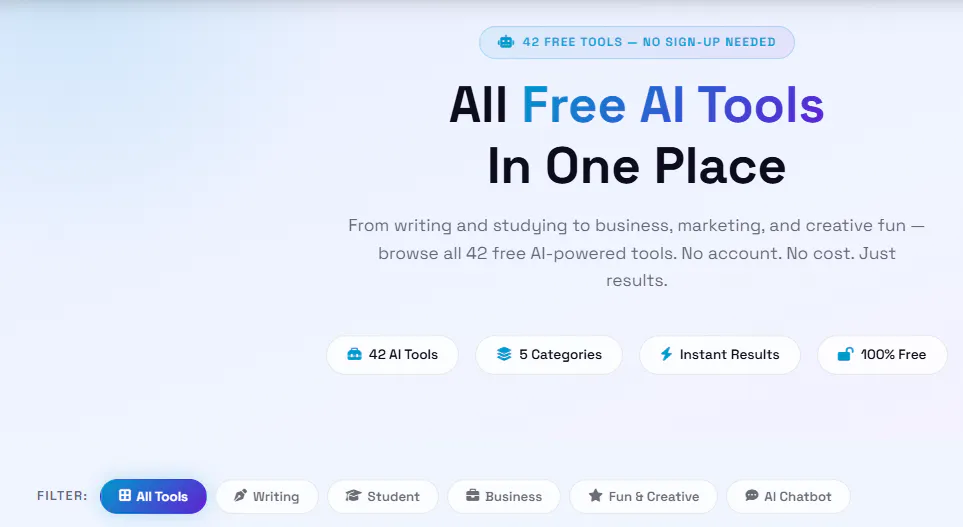 Free AI Tools Hub gallery image