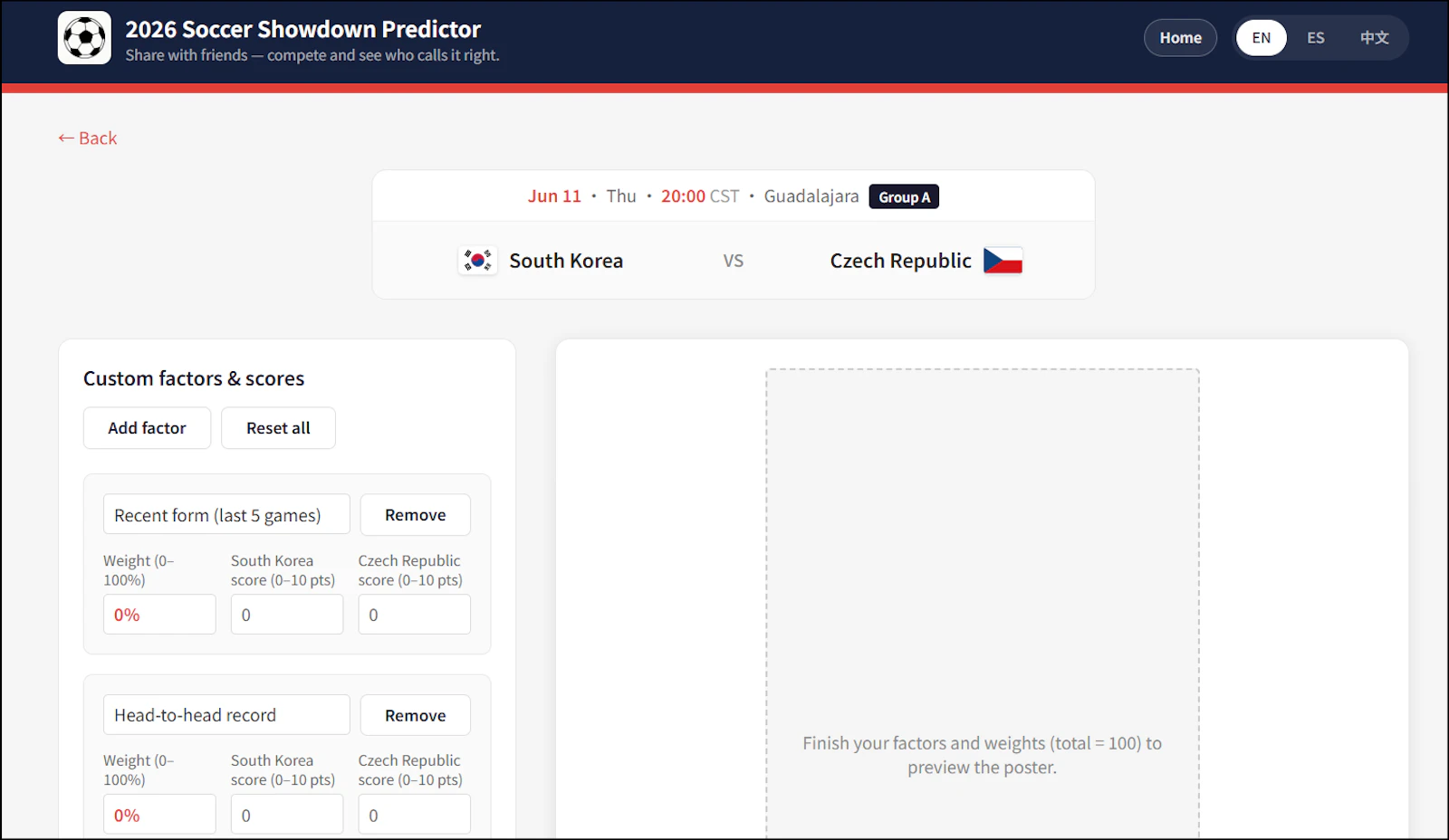 2026 Soccer Showdown Predictor screenshot 3