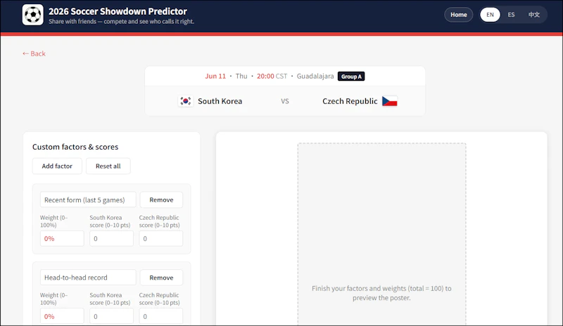 2026 Soccer Showdown Predictor screenshot 3